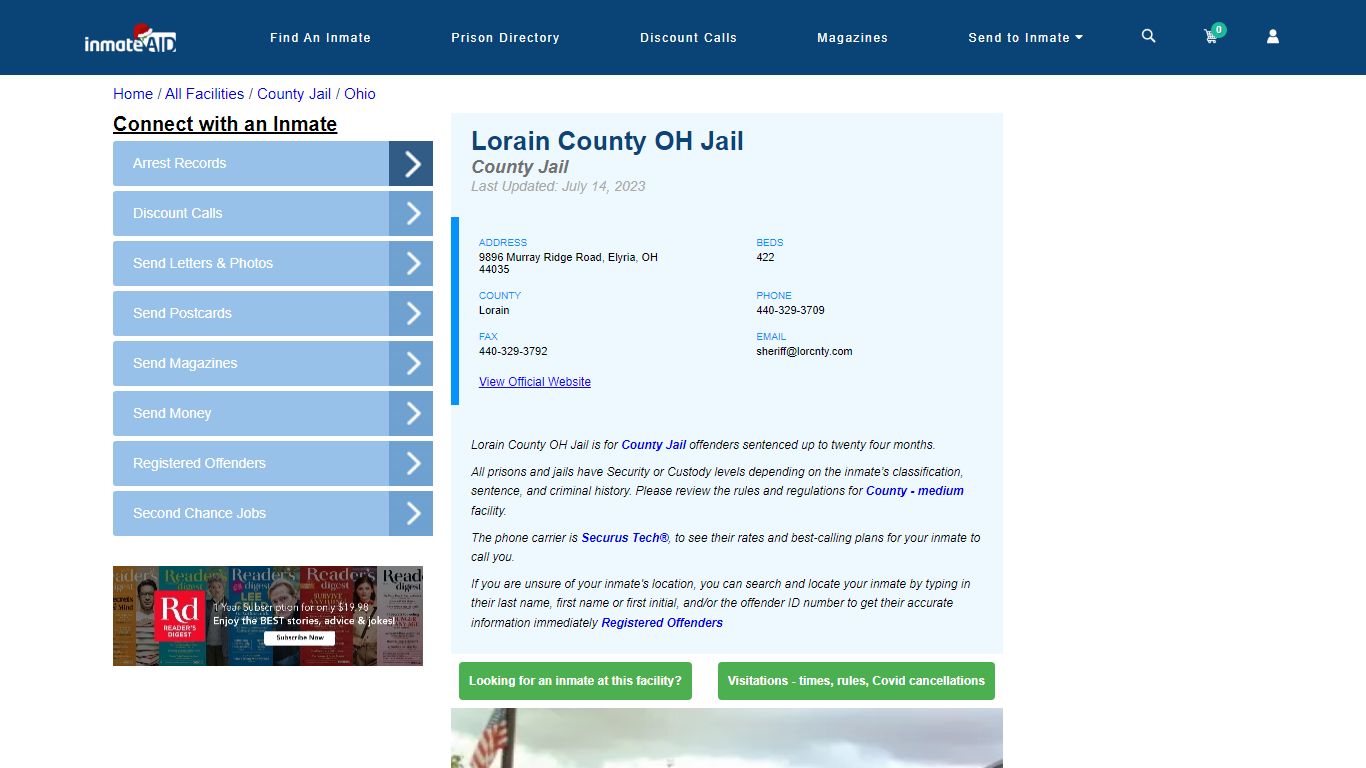 Lorain County OH Jail - Inmate Locator - Elyria, OH